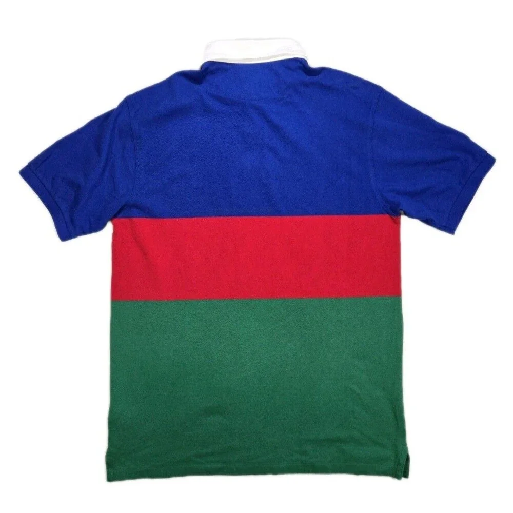 Mens Polo Ralph Lauren Short Sleeve Polo Shirt Striped Big Logo Large Tall New